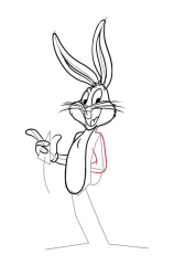 How to draw bugs bunny - Step 15