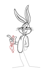 How to draw bugs bunny - Step 16