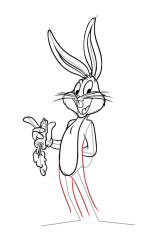 How to draw bugs bunny - Step 17