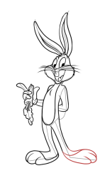 How to draw bugs bunny - Step 19