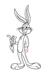 How to draw bugs bunny - Step 20