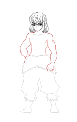 How to Draw Inosuke Hashibira - Step 15