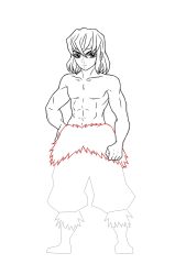 How to Draw Inosuke Hashibira - Step 17