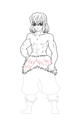 How to Draw Inosuke Hashibira - Step 18