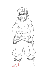 How to Draw Inosuke Hashibira - Step 22
