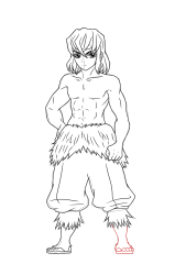 How to Draw Inosuke Hashibira - Step 23