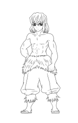 How to Draw Inosuke Hashibira - Step 24