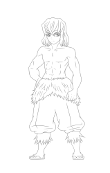 How to Draw Inosuke Hashibira - Step 25