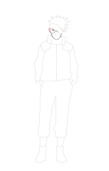 How To Draw Kakashi Hatake Naruto Sketch Tutorial - Step 10