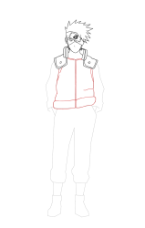 How To Draw Kakashi Hatake Naruto Sketch Tutorial - Step 17