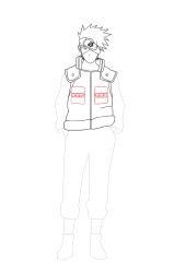How To Draw Kakashi Hatake Naruto Sketch Tutorial - Step 18