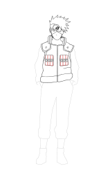 How To Draw Kakashi Hatake Naruto Sketch Tutorial - Step 19
