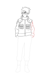 How To Draw Kakashi Hatake Naruto Sketch Tutorial - Step 21