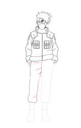 How To Draw Kakashi Hatake Naruto Sketch Tutorial - Step 23