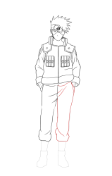 How To Draw Kakashi Hatake Naruto Sketch Tutorial - Step 24