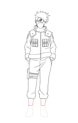 How To Draw Kakashi Hatake Naruto Sketch Tutorial - Step 26