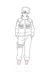 How To Draw Kakashi Hatake Naruto Sketch Tutorial - Step 27