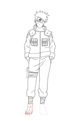 How To Draw Kakashi Hatake Naruto Sketch Tutorial - Step 28