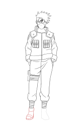 How To Draw Kakashi Hatake Naruto Sketch Tutorial - Step 29