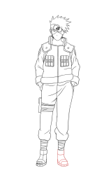 How To Draw Kakashi Hatake Naruto Sketch Tutorial - Step 31