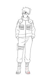 How To Draw Kakashi Hatake Naruto Sketch Tutorial - Step 32