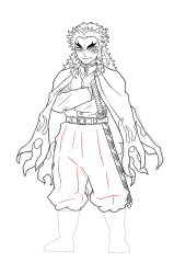 How to Draw Rengoku Kyojuro - [Kimetsu no Yaiba] - Step 27