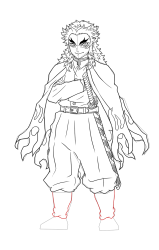 How to Draw Rengoku Kyojuro - [Kimetsu no Yaiba] - Step 28