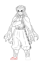 How to Draw Rengoku Kyojuro - [Kimetsu no Yaiba] - Step 30