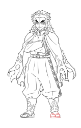 How to Draw Rengoku Kyojuro - [Kimetsu no Yaiba] - Step 31