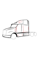 How to draw a semi truck - Step 8