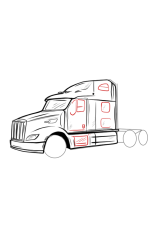 How to draw a semi truck - Step 11