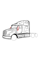 How to draw a semi truck - Step 12