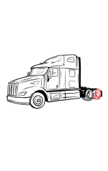 How to draw a semi truck - Step 16