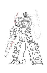 How to draw optimus prime - Step 51