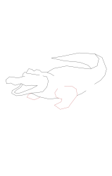 How to draw an alligator - Step 5