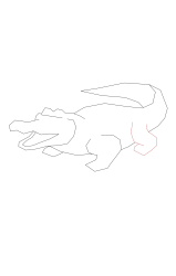 How to draw an alligator - Step 6