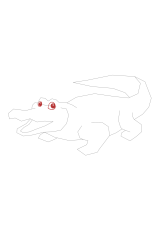 How to draw an alligator - Step 7