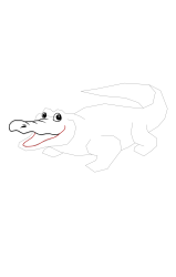 How to draw an alligator - Step 9