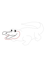 How to draw an alligator - Step 10