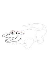How to draw an alligator - Step 11