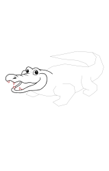 How to draw an alligator - Step 12