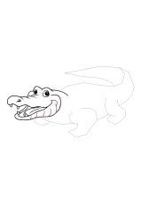 How to draw an alligator - Step 14