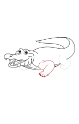 How to draw an alligator - Step 17