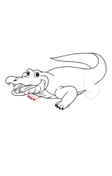 How to draw an alligator - Step 18