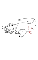 How to draw an alligator - Step 19