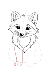 How to draw a arctic fox - Step 17