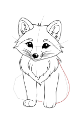 How to draw a arctic fox - Step 19