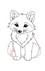 How to draw a arctic fox - Step 21