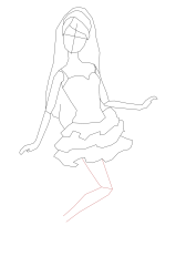 How to draw barbie - Step 8