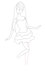 How to draw barbie - Step 9